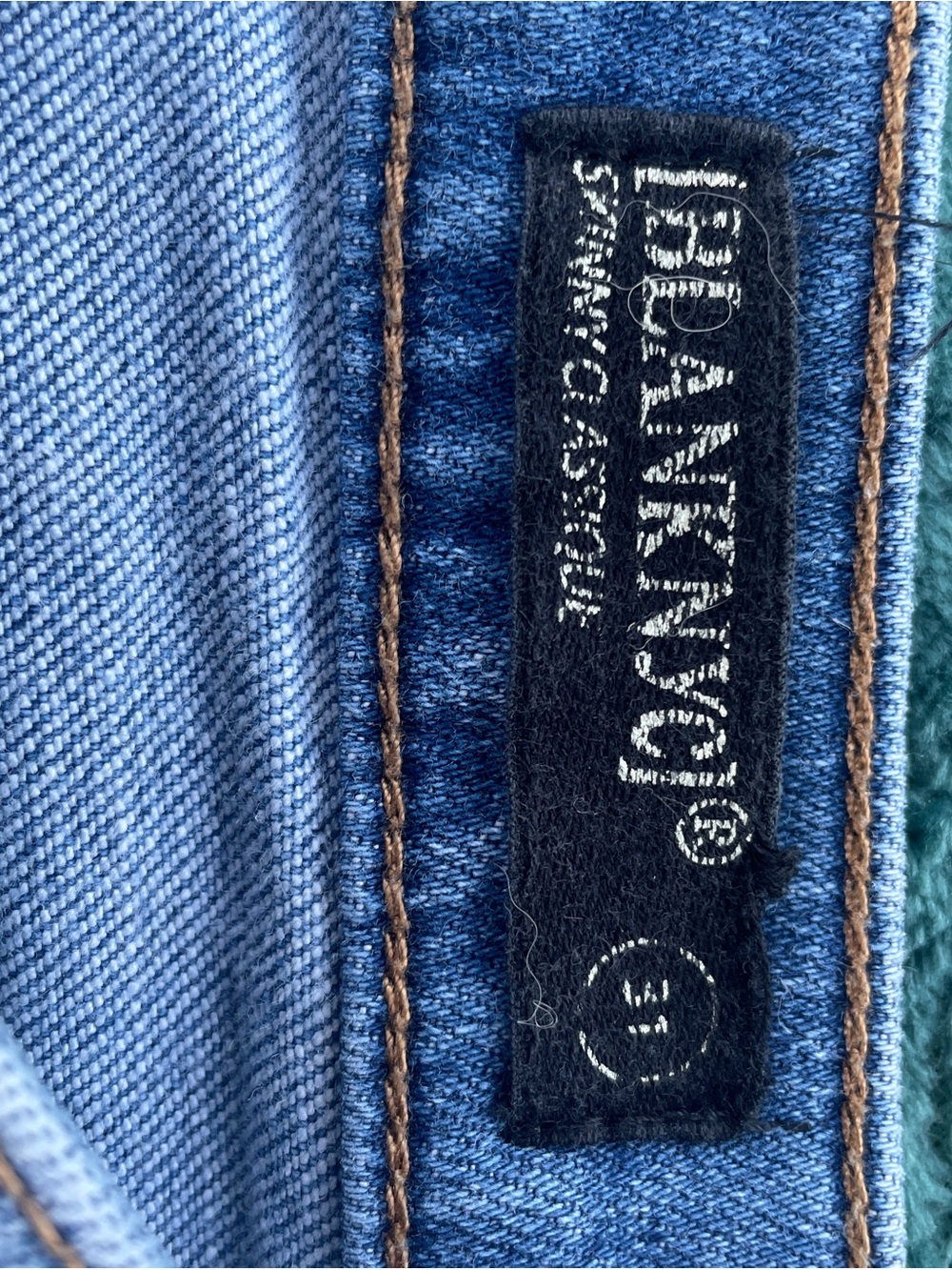Blank NYC Light Blue Straight Leg Jeans with Blue & Green Floral Embroidery - Picture 6 of 8